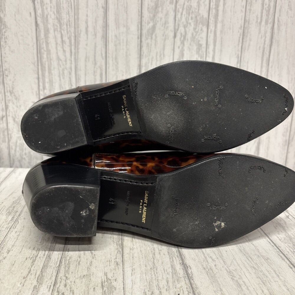Womens Size 41 US 11 Saint Laurent West 45 Patent Leather Tortoise Shell EUC - Picture 7 of 8